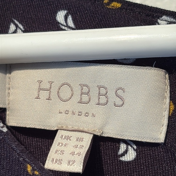 Hobbs London Printed Stretchy Jersey Midi Dress 12 - Picture 9 of 10
